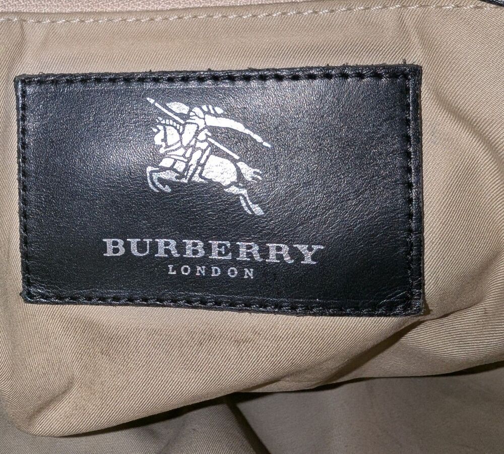 Genuine Vintage BURBERRY Black Leather Shoulder Bag Purse - Picture 3 of 10